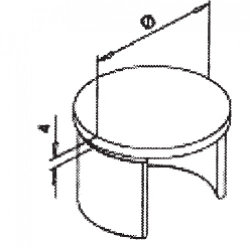 Slotted End Cap for 42.4 x 1.5mm Handrail Grade 316